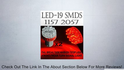 1157 2057 Red 19SMD LED FRONT PARKING REAR TURN SIDE SIGNAL BACK-UP REVERSE LIGHT BULBS Review