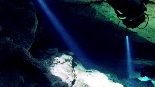 Cave diving at cenote Taj Mahal - Yucatan Mexico