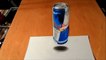 Anamorphic Illusion - Drawing 3D Levitating Red Bull Can