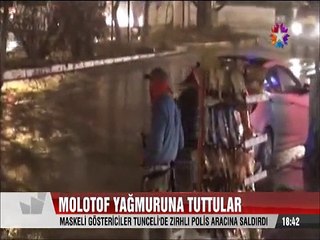 Tunceli'de polisin zırhlı aracını molotof yağmuruna tuttular