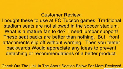 Stadium Back Bleacher Seat Review