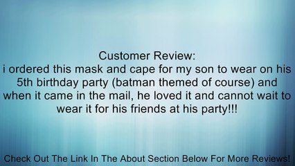Dark Knight Rises: Batman Cape and Mask Kids Set Review