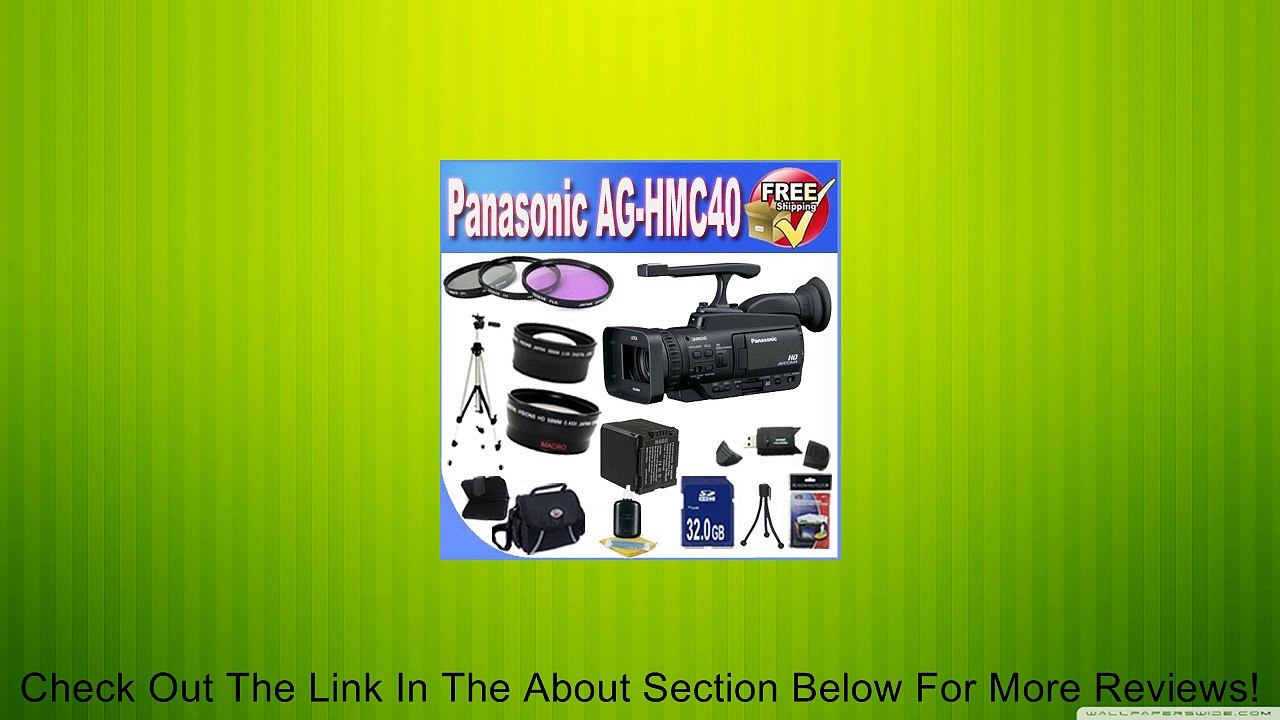 Panasonic Professional AG-HMC40 AVCHD Camcorder with 10.6 MP Still and 12x Optical Zoom + Extended Life Battery + 32GB SDHC Class 10 Memory Card + USB Card Reader + Memory Card Wallet + Shock Proof Deluxe Case + 3 Piece Professional 43mm Filter Kit + Prof