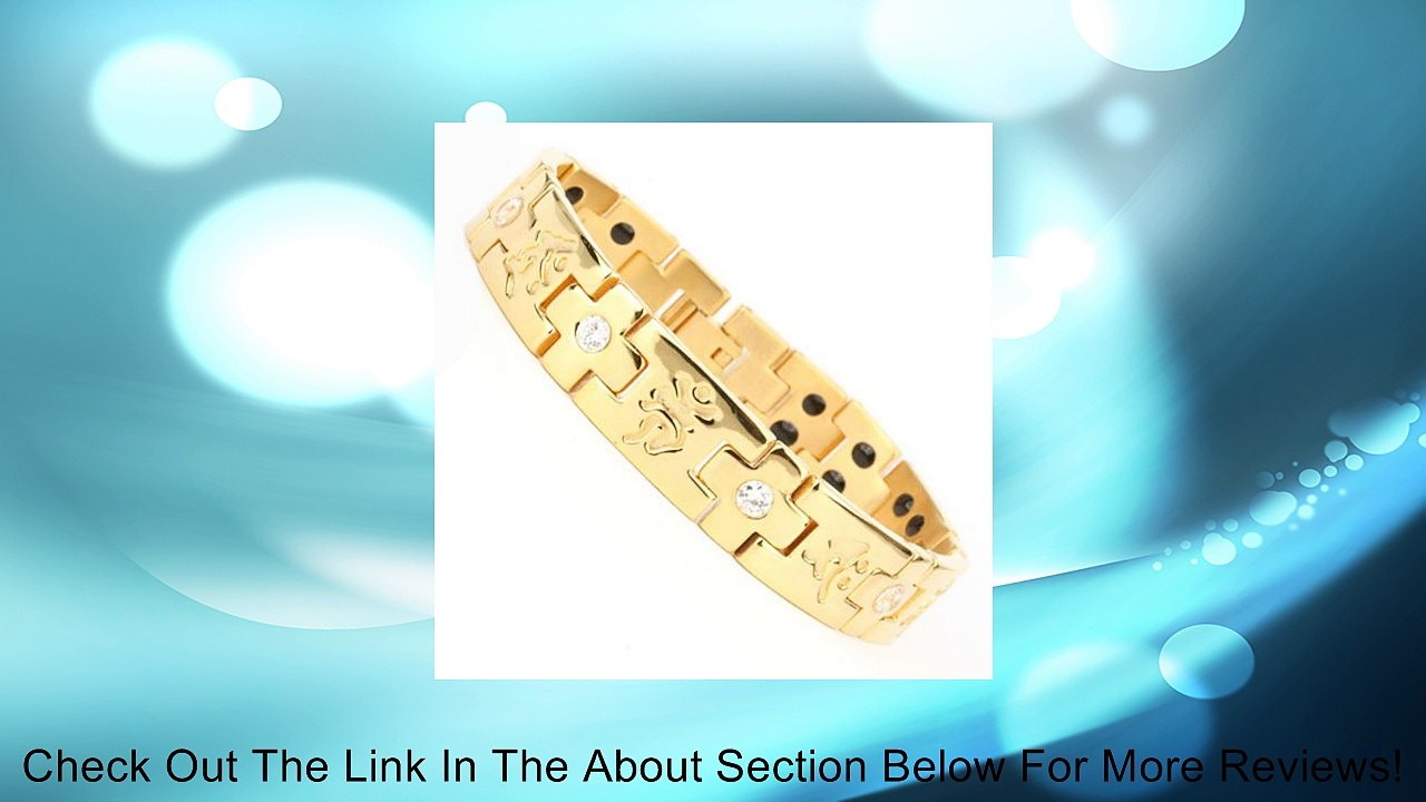 12.5mm Titanium Cubic Zirconia Gold Plated Cross Tennis Bracelet 8 Inches Review