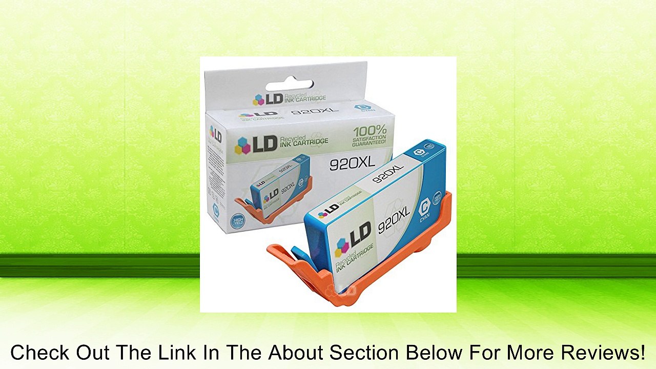 LD Remanufactured Set of 4 Replacement Inkjet Cartridges for Hewlett Packard (HP) 920XL: 1 Black CD975AN, Cyan CD972AN, Magenta CD973AN, and Yellow CD974AN - Shows Accurate Ink Levels Review