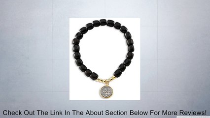 St Benedict�Bracelet. St�Benedict Oxidized Silver Gold Plated Bezel Medal. Assembled in the US. Review