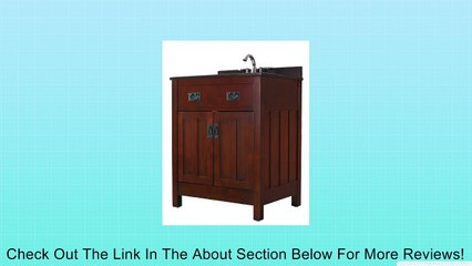 OVE Cain-28 Bathroom 28-Inch Vanity Ensemble with Black Granite Countertop and Ceramic Basin, Walnut Review