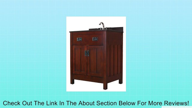 OVE Cain-28 Bathroom 28-Inch Vanity Ensemble with Black Granite Countertop and Ceramic Basin, Walnut Review