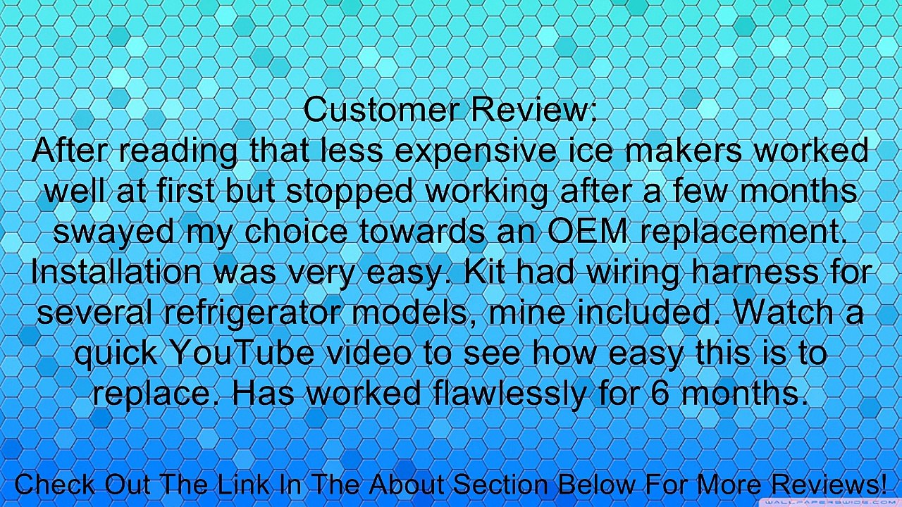 AE-SELECT Whirpool / Kenmore Ice Maker Icemaker OEM Original Part# 4317943 Review