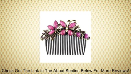 Butterfly Filigree - Rhinestone Inlay - Side Comb Hair Pin - Purple Lavender Review