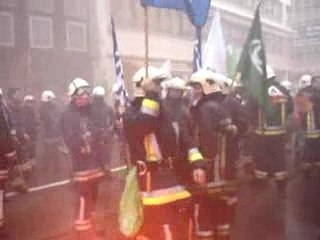 Manif de pompiers à Bruxelles