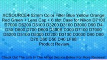 XCSOURCE� 52mm Color Filter Blue Yellow Orange Red Green   Lens Cap   6 slot Case for Nikon D7100 D7000 D5200 D5100 D3200 D3100 D3000 D90 D4 D3X D800 D700 D600 D300S D300 D7100 D7000 D5200 D5100 D5000 D3200 D3100 D3000 D90 D80 D70 D60 D50 D40 LF68 Review
