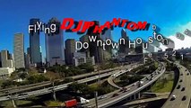 Quadcopter flying around Downtown Houston