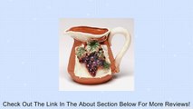 Hand Molded Clay Pitcher with Decorative Grape Fruit Design Finish Review