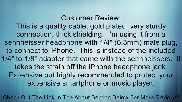 Cable Adapter Female 1/4 6.3mm to Male 1/8 3.5mm Plug Review