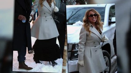 Mariah Carey porte des hauts talons dans la neige
