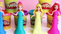 Play Doh Sparkle Disney Princess Magiclip Dolls Glitter Dress PlayDoh Princesas Disney Juguetes