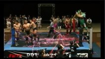 Team Dream Futures (Shigehiro Irie, Keisuke Ishii & Soma Takao) vs. Kiai Ryuuken Ecchan, Sanshiro Takagi & Touru Owashi