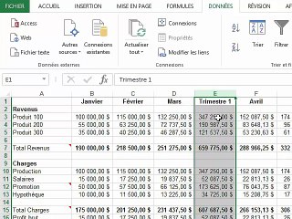Excel - options Grouper et Dissocier