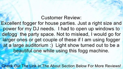 Chauvet Hurricane 901 Fog Machine Review