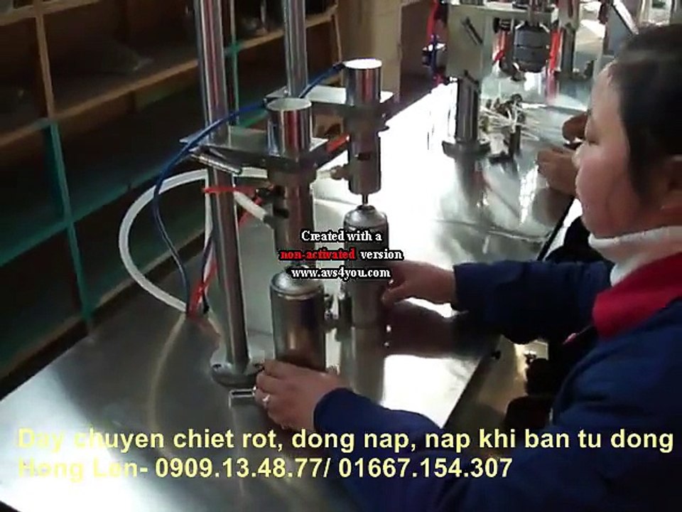 máy chiết rót nạp khí và đóng nắp bình khí, máy chiết rót đóng nắp bình xịt muỗi, bình gas