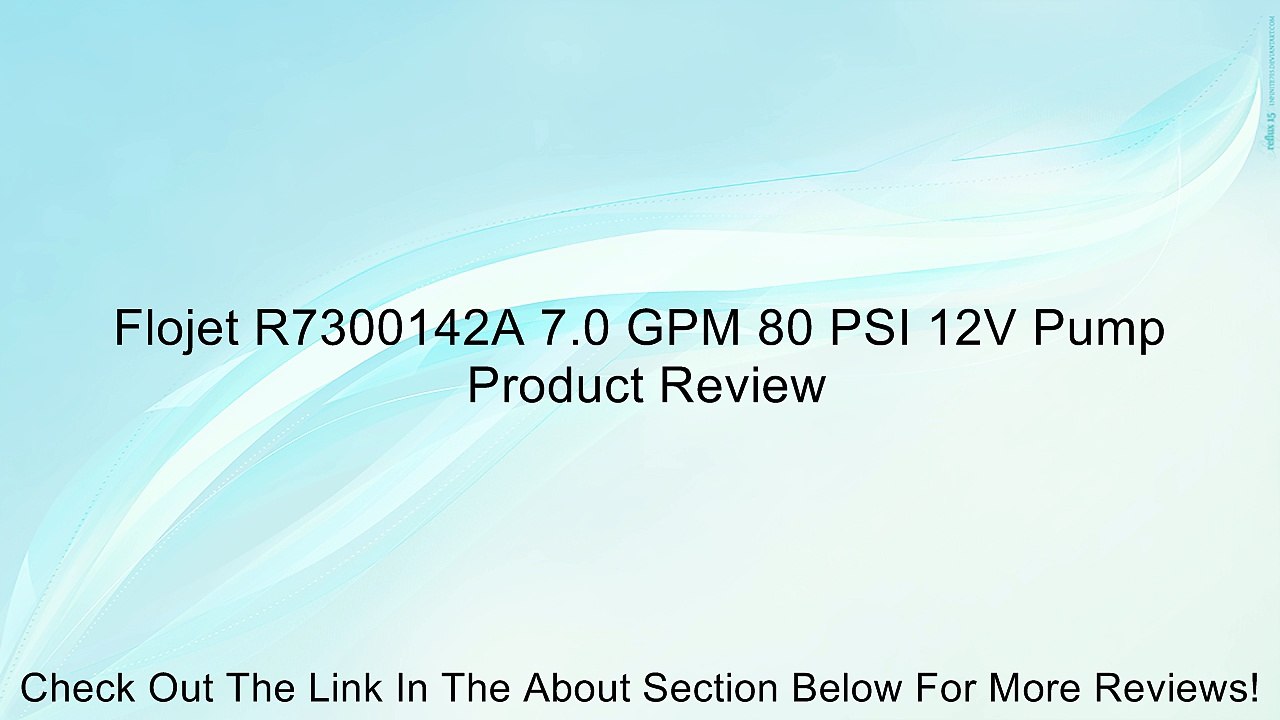 Flojet R7300142A 7.0 GPM 80 PSI 12V Pump Review