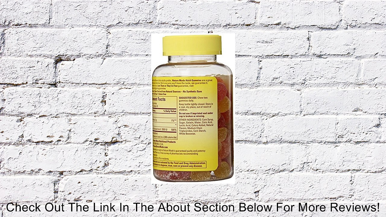 Nature Made Vitamin D 3 Adult Gummies Strawberry - Peach & Mango, 90 Count Review