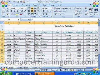 MS Excel 2007 - Tutorial - Part 1