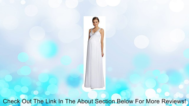 Long Ruched Maternity Wedding Dress with Beaded Neckline Review