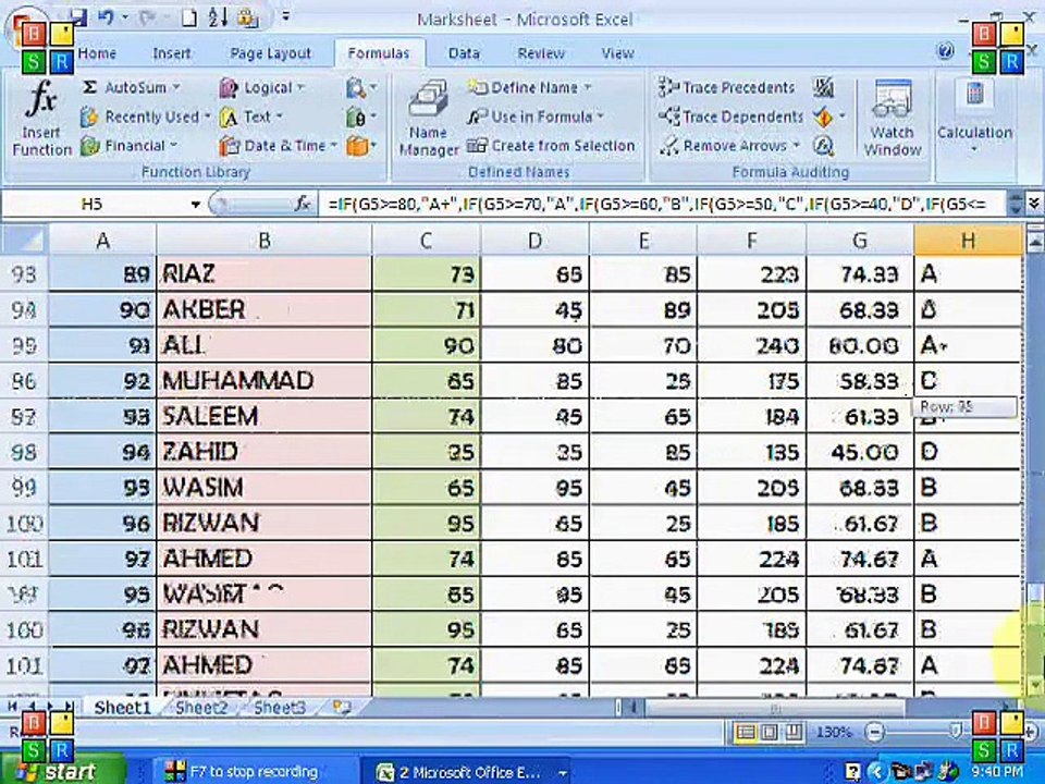 MS Excel 2007 - Tutorial - Part 10