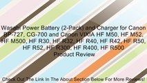 Wasabi Power Battery (2-Pack) and Charger for Canon BP-727, CG-700 and Canon VIXIA HF M50, HF M52, HF M500, HF R30, HF R32, HF R40, HF R42, HF R50, HF R52, HF R300, HF R400, HF R500 Review