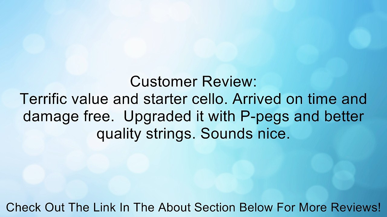 4/4 Full Size Natural Color Wood Cello Outfit + Carrying Bag + Bow + Rosin + Bridge Review