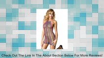 MUSIC LEGS Women's Rainbow Halter Fishnet Mini Dress Review