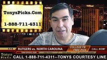 North Carolina Tar Heels vs. Rutgers Scarlet Knights Free Pick Prediction Quick Lane Bowl NCAA College Football Odds Preview 12-26-2014