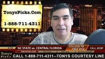 Central Florida Knights vs. North Carolina St Wolfpack Free Pick Prediction St Petersberg Bowl NCAA College Football Odds Preview 12-26-2014