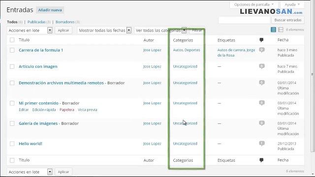 Tutorial de Wordpress desde cero 2014 Video 15 Acciones en lote