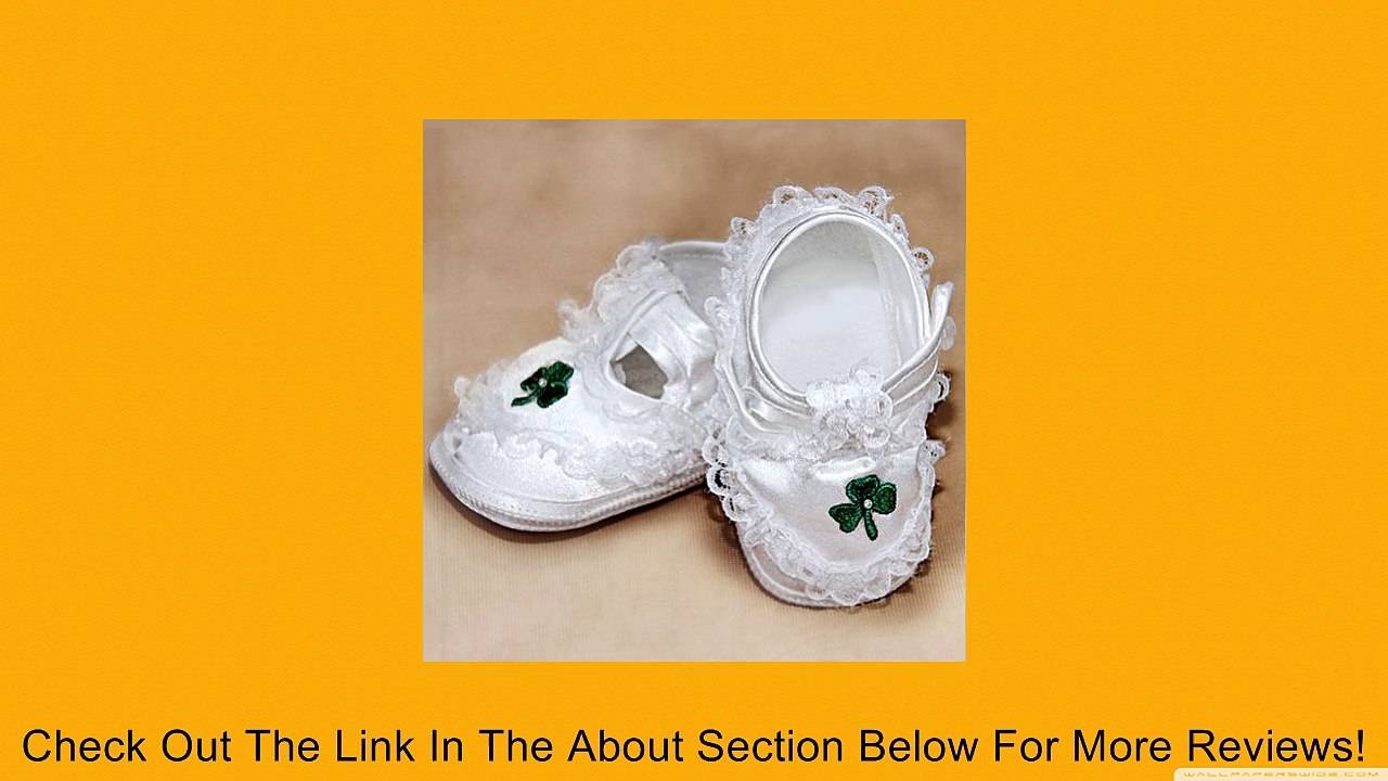 Corrine Girls White Pearl Christening Shoes Green Shamrock Baby 0-3 Review