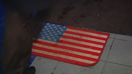 Moscow mall's doormats sport U.S. flag emblem