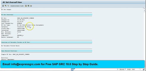 sap grc training on activating BC Sets
