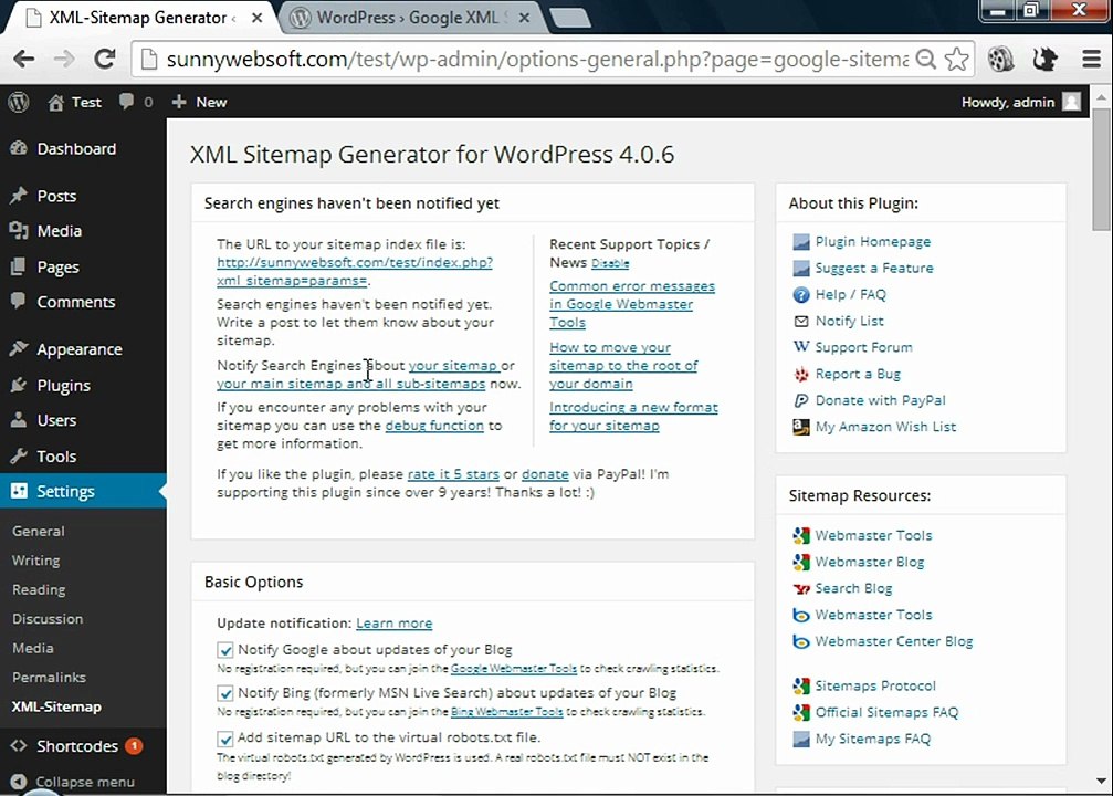 WordPress Google XML Sitemaps Plugin Tutorial