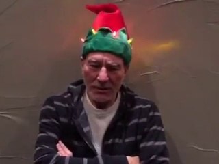 Patrick Stewart Star Trek Star Christmas hat Sweet Hat Bro
