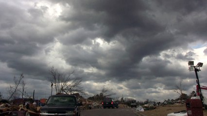 Dark Clouds - Tornado aftermath scene Alabama