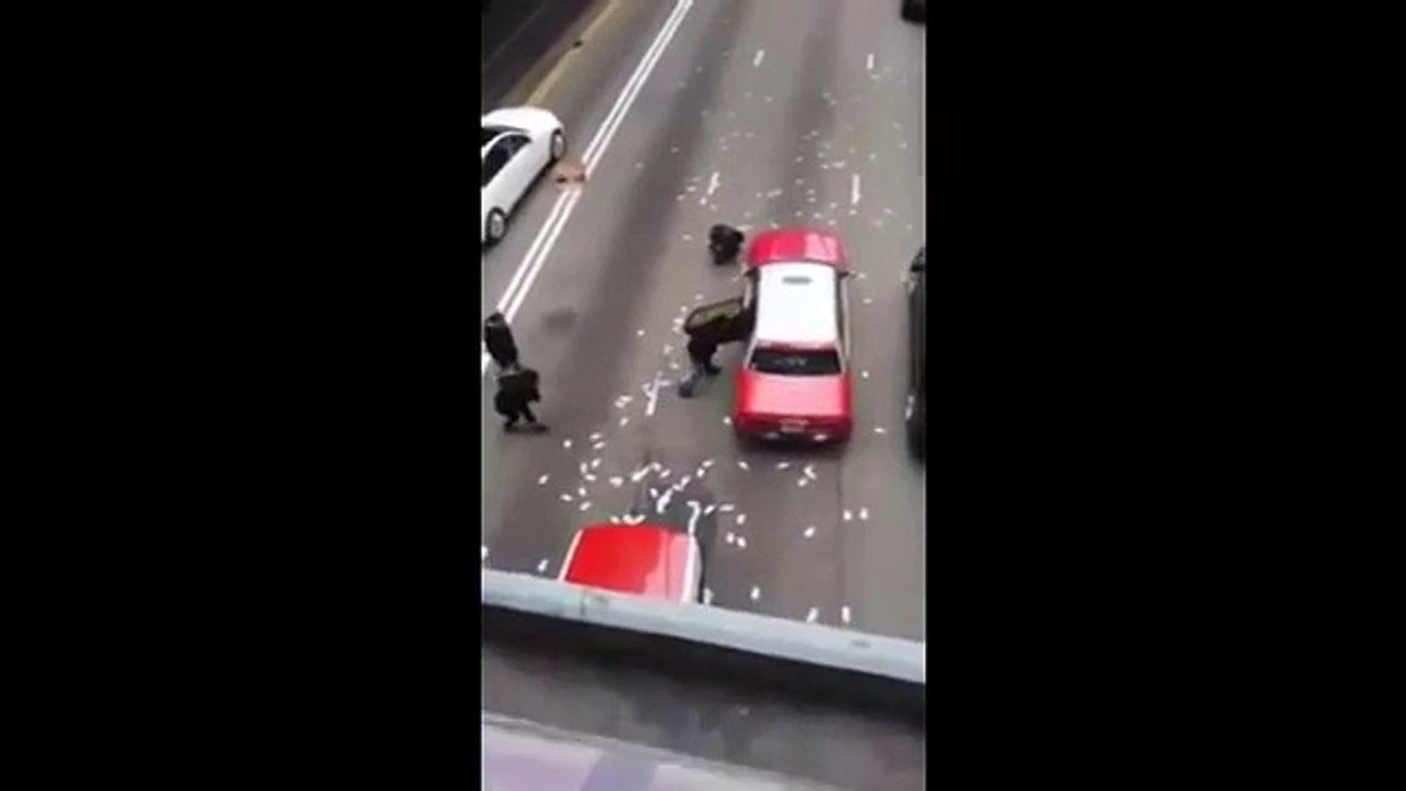 FULL_Hong_Kong_Cash_Spill_Chinese_People_Taking_Money_After_Truck_Spills_Cash_On_Highway