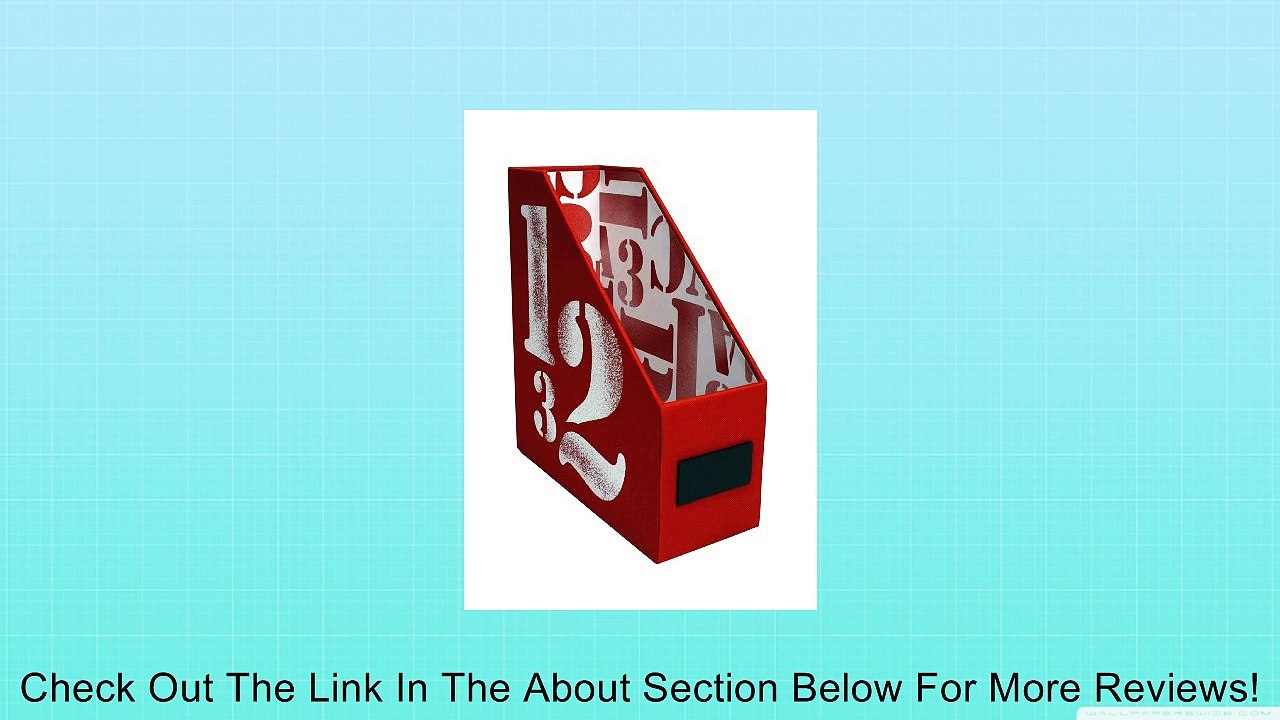 Hom Essence 1289 Magazine Holder with Chalkboard Tab, Red Review