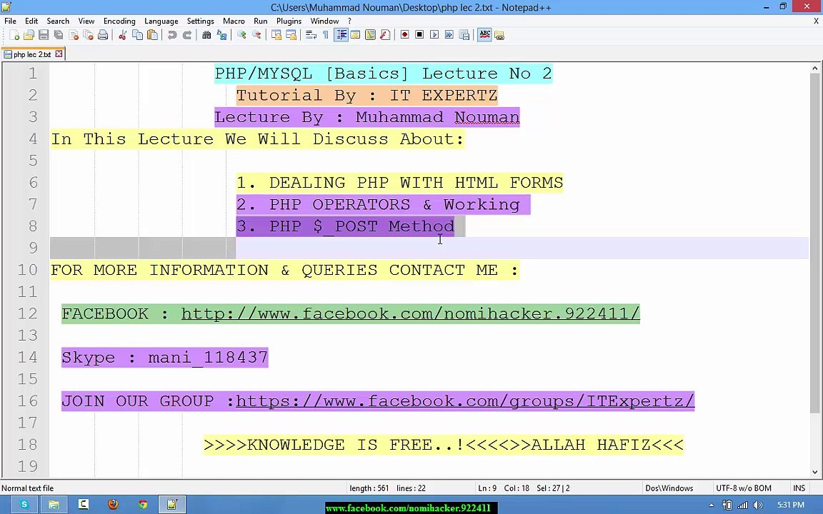 PHP Lecture 2