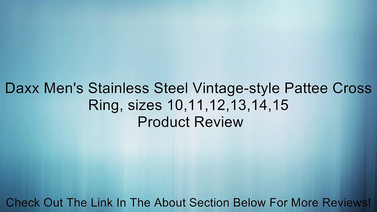 Daxx Men's Stainless Steel Vintage-style Pattee Cross Ring, sizes 10,11,12,13,14,15 Review