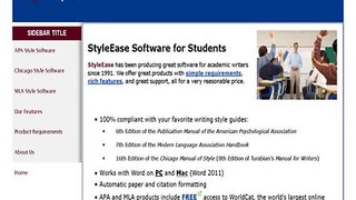Styleease Software - Tools For Academic Writers