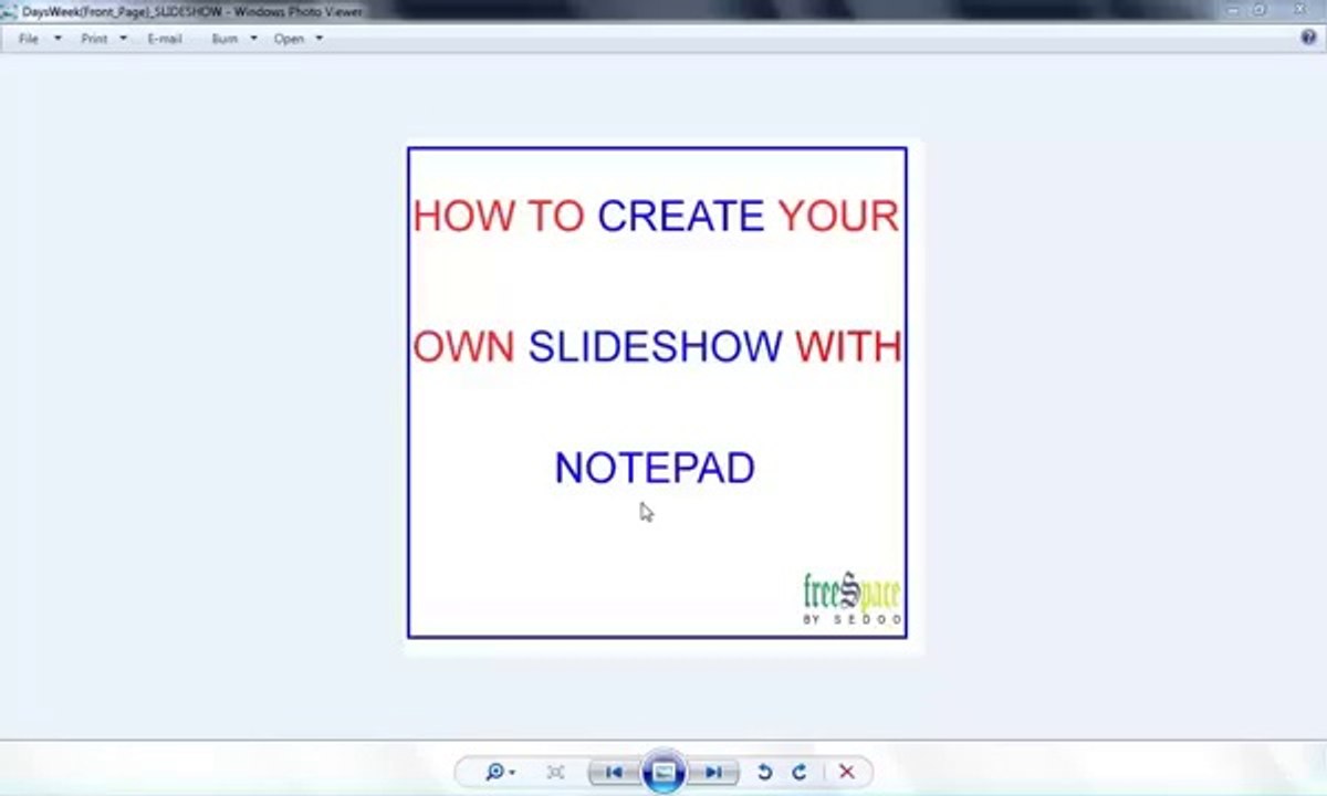create a slideshow with notepad in html video Dailymotion