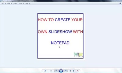 create a slideshow with notepad in html