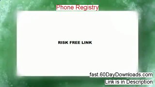 Phone Registry - Phone Registry Lookup